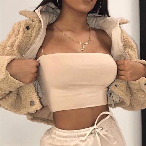 women's tanks & camis women solid camisole crop 2021 summer sleeveless basic casual slim fit shirts female, White
women's tanks & camis women solid camisole crop 2021 summer sleeveless basic casual slim fit shirts female, White
