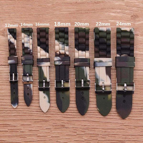 watch bands accessories stainless steel buckle 12 14 16 18 20 22 24mm camouflage ms men's silicone strap sports waterproof, Black;brown
watch bands accessories stainless steel buckle 12 14 16 18 20 22 24mm camouflage ms men's silicone strap sports waterproof, Black;brown