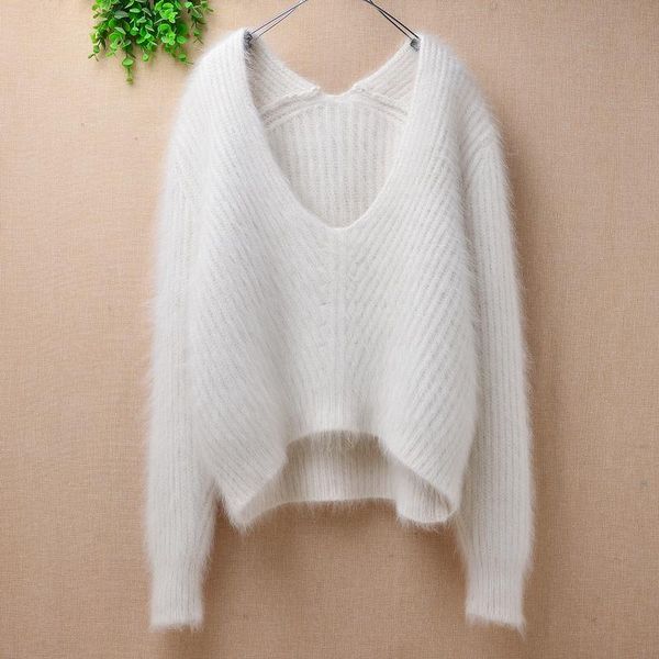 ladies women fashion deep v-neck hairy fuzzy mink cashmere knitted long sleeves short cardigans angora fur jacket coat sweater women's, White;black
ladies women fashion deep v-neck hairy fuzzy mink cashmere knitted long sleeves short cardigans angora fur jacket coat sweater women's, White;black