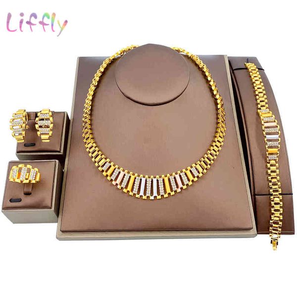 jewelry sets new indian dubai gold elegant women bracelet earrings african wedding set party crystal necklace ring, Black
jewelry sets new indian dubai gold elegant women bracelet earrings african wedding set party crystal necklace ring, Black