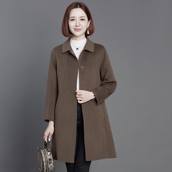 women's wool & blends double-sided cashmere coat medium length autumn and winter 2021 slim fit large mother's woolen, Black
women's wool & blends double-sided cashmere coat medium length autumn and winter 2021 slim fit large mother's woolen, Black