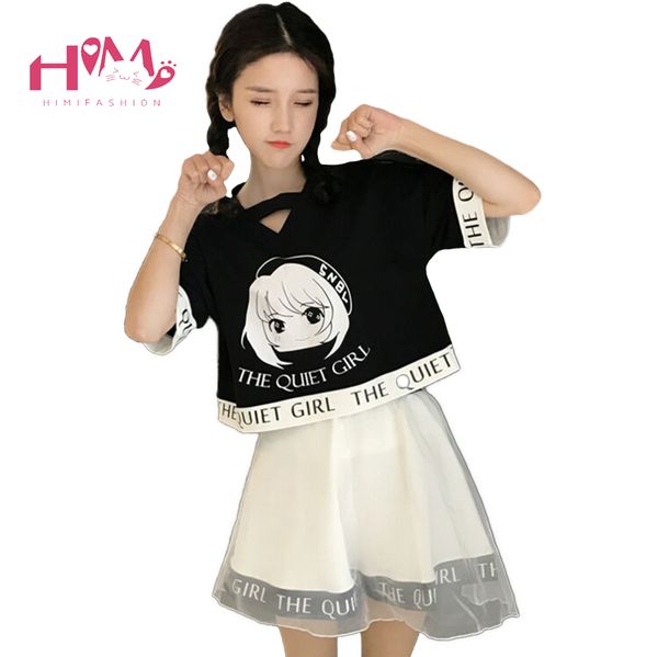 black naughty two piece set cute short cartoon girl print summer shirts women fashion high waist mini veil tutu skirt suit
black naughty two piece set cute short cartoon girl print summer shirts women fashion high waist mini veil tutu skirt suit