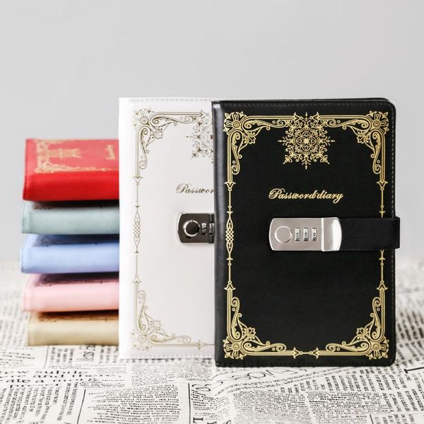 notepads retro wind lock password book diary a5 student notebook creative business hand, Purple;pink
notepads retro wind lock password book diary a5 student notebook creative business hand, Purple;pink