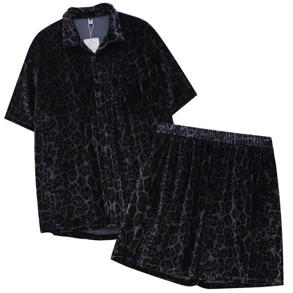 shirts american fashion brand leopard print velvet casual suit men's lazy two piece, White;black
shirts american fashion brand leopard print velvet casual suit men's lazy two piece, White;black