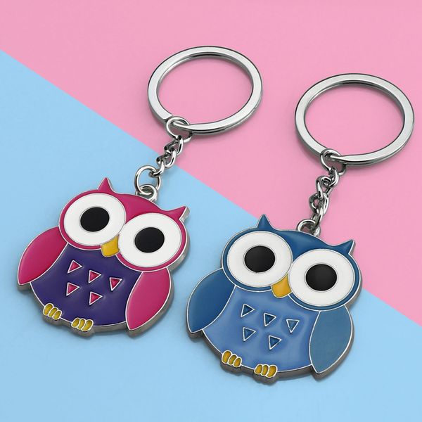 owl keychain creative alloy fashion bag key holder phone charm, Silver 
owl keychain creative alloy fashion bag key holder phone charm, Silver