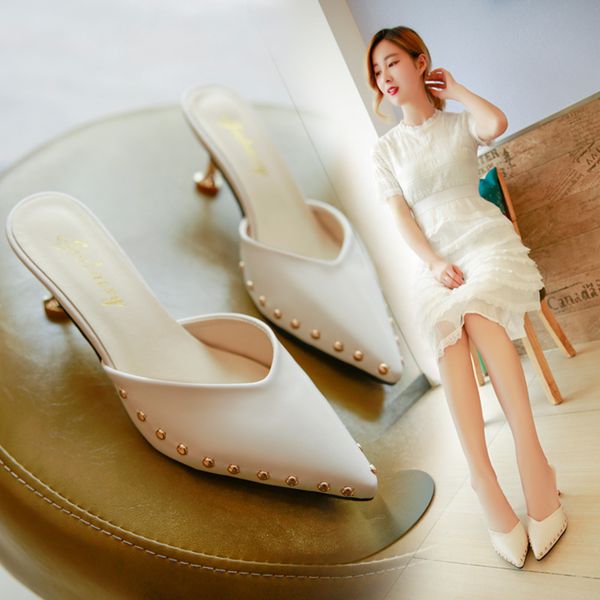 pointed slipper's high-heeled cat spring fashion wear 2021 versatile korean thin cool shizi, Black
pointed slipper's high-heeled cat spring fashion wear 2021 versatile korean thin cool shizi, Black