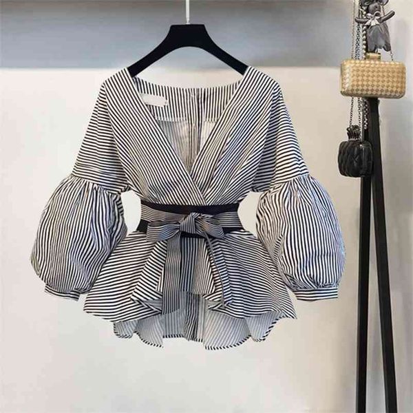 lantern sleeve blouse shirt women fashion korean style summer bow v-neck striped shirt elegant ladies female clothing 210401, White
lantern sleeve blouse shirt women fashion korean style summer bow v-neck striped shirt elegant ladies female clothing 210401, White