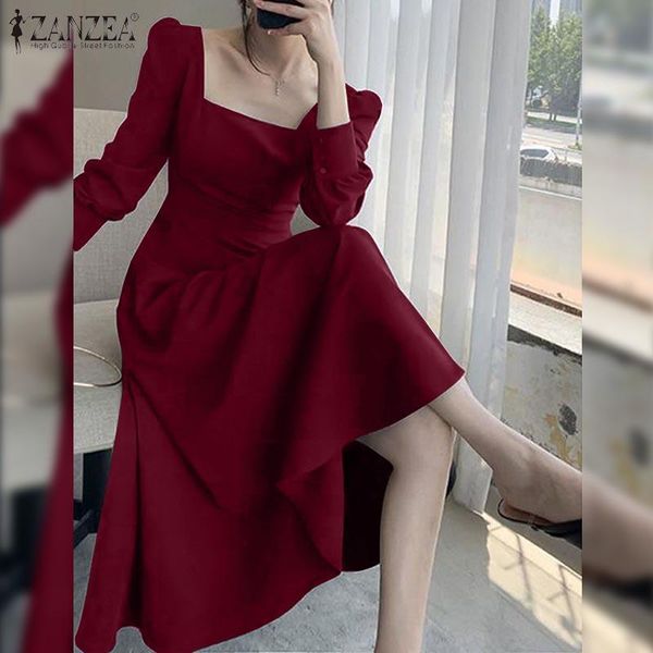 casual dresses 2021 spring fashion women's zanzea puff sleeve square collar maxi vestidos ladies solid party dress oversize 5xl, Black;gray
casual dresses 2021 spring fashion women's zanzea puff sleeve square collar maxi vestidos ladies solid party dress oversize 5xl, Black;gray