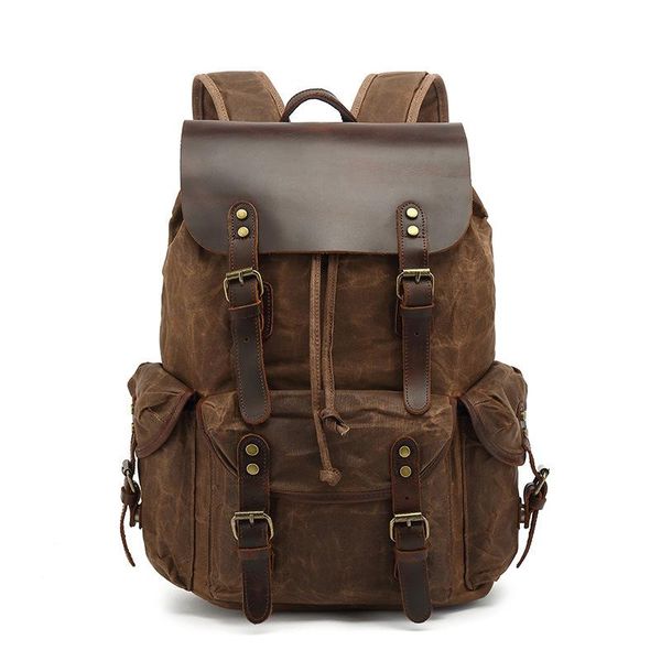 backpack casual oil wax canvas backpacks vintage waterproof large capacity travel bag women mochila leather lapdrawstring rucksack
backpack casual oil wax canvas backpacks vintage waterproof large capacity travel bag women mochila leather lapdrawstring rucksack