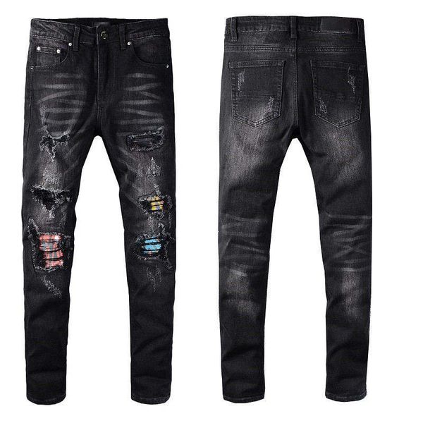 2021 summer classic hole men's jeans holed motorcycle rock tight slim striped fashion pants size 28-40 t13, Blue
2021 summer classic hole men's jeans holed motorcycle rock tight slim striped fashion pants size 28-40 t13, Blue