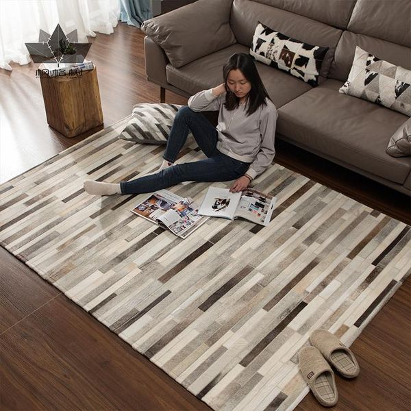 striped patchwork cowhide rug modern minimalist geometric fur gray rectangular custom carpets
striped patchwork cowhide rug modern minimalist geometric fur gray rectangular custom carpets