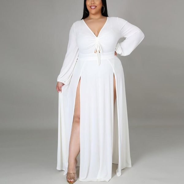 casual dresses elegant dress large big size 4xl 5xl high split v neck full sleeve solid fashion evening night party long vestidos, Black;gray
casual dresses elegant dress large big size 4xl 5xl high split v neck full sleeve solid fashion evening night party long vestidos, Black;gray