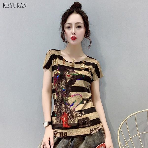 women's summer short sleeve painted t-shirts 2021 fashiono-neck casual slim bronzing printed t shirt tie dye striped t-shirt, White
women's summer short sleeve painted t-shirts 2021 fashiono-neck casual slim bronzing printed t shirt tie dye striped t-shirt, White