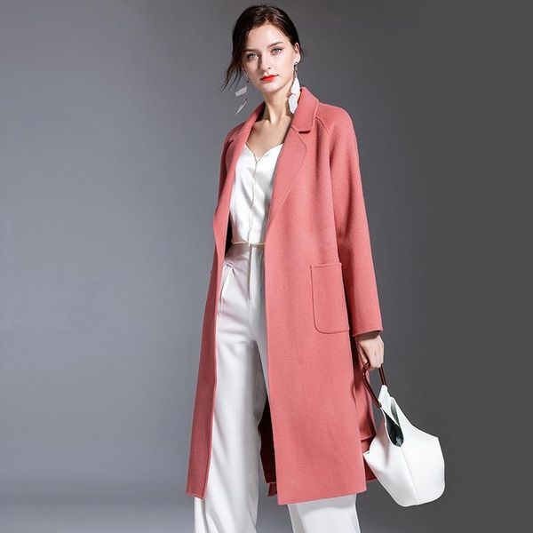 women's wool & blends winter europe high end 2021 fashion belt long cashmere coat women plus size loose double-sided warm woolen overco, Black
women's wool & blends winter europe high end 2021 fashion belt long cashmere coat women plus size loose double-sided warm woolen overco, Black