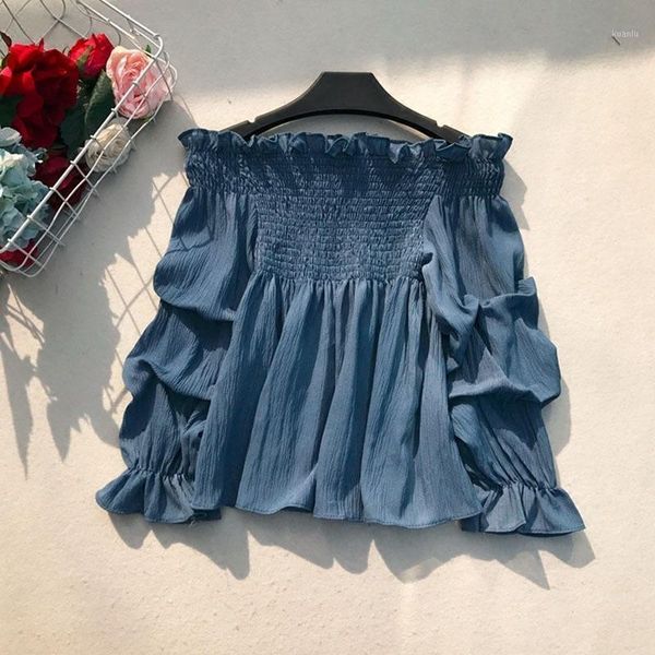 women's blouses & shirts summer women chiffon blouse 2021 y2k off-shoulder solid ruffles lady elegant party night club outwear indie to, White
women's blouses & shirts summer women chiffon blouse 2021 y2k off-shoulder solid ruffles lady elegant party night club outwear indie to, White