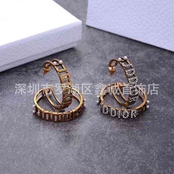 75%off outlet 2021 new style design pearl net red earrings for women, Golden