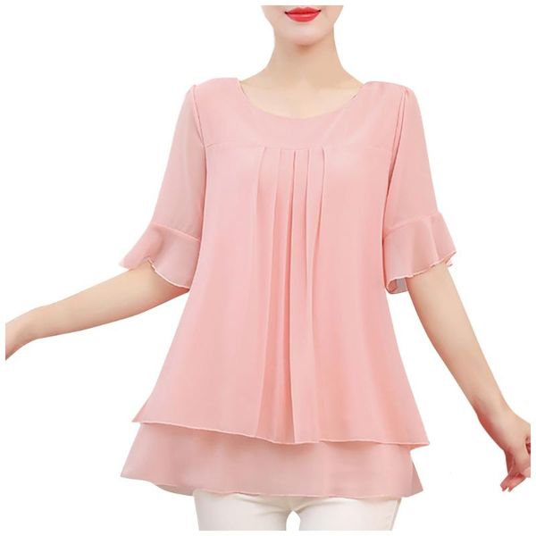 plus size chiffon shirts elegant ladies solid ruched wort summer short sleeve round neck blouse and woman blusas women's blouses &, White
plus size chiffon shirts elegant ladies solid ruched wort summer short sleeve round neck blouse and woman blusas women's blouses &, White