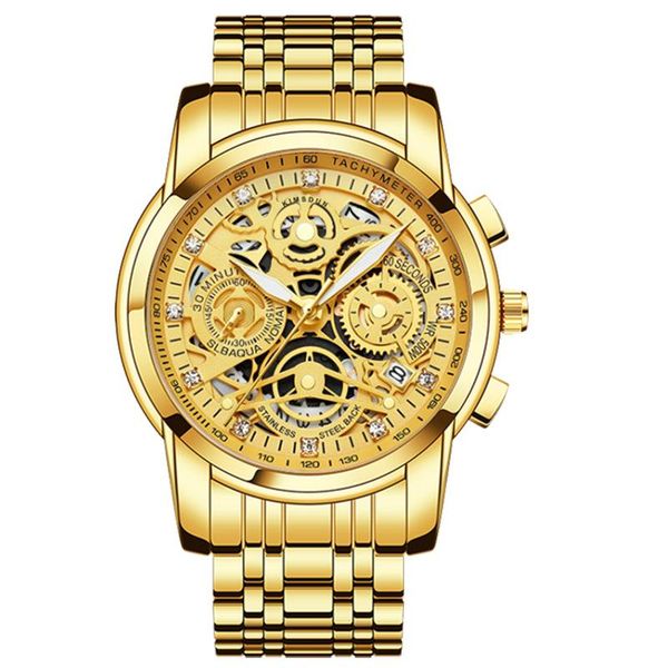 wristwatches business luxury watch hollow waterproof calendar quartz watches multi-function luminous fashion men's 1966b, Slivery;brown
wristwatches business luxury watch hollow waterproof calendar quartz watches multi-function luminous fashion men's 1966b, Slivery;brown