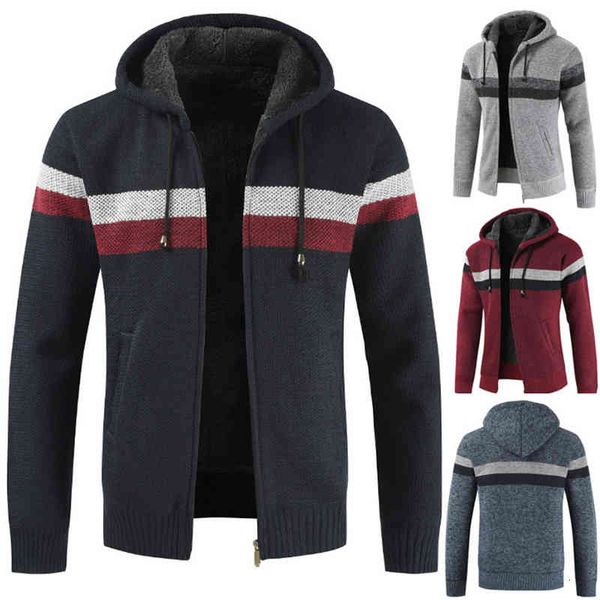 men's sweaters coat men's 2021 winter thick hooded striped cashmere wool lining zipper polar, White;black
men's sweaters coat men's 2021 winter thick hooded striped cashmere wool lining zipper polar, White;black