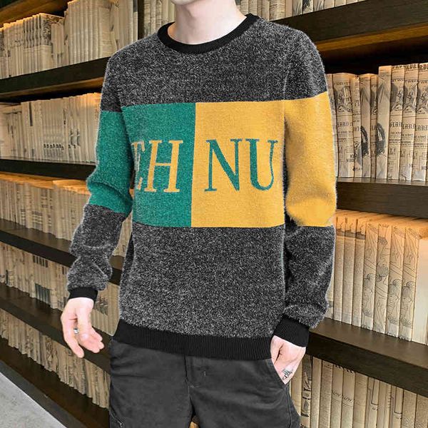 sweater knit autumn and winter men's t shirt youth round neck pullover jacquard baseline fashion clothing 29, White;black
sweater knit autumn and winter men's t shirt youth round neck pullover jacquard baseline fashion clothing 29, White;black