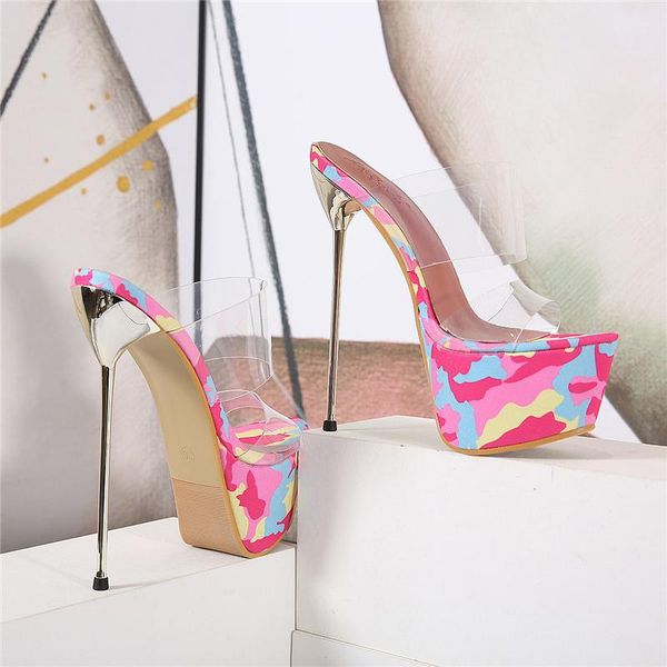 women transparent 17cm high heels pvc slippers sandals 6cm platform fetish lady gladiators summer stiletto stripper shoes, Black
women transparent 17cm high heels pvc slippers sandals 6cm platform fetish lady gladiators summer stiletto stripper shoes, Black