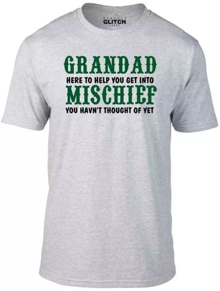 grandad mischief t-shirt - funny t shirt joke grandfather fathers day gift kids, White;black
grandad mischief t-shirt - funny t shirt joke grandfather fathers day gift kids, White;black
