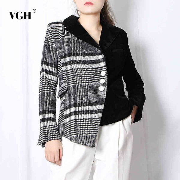 vgh irregular patchwork plaid blazer for women notched long sleeve plus size casual blazers female fall fashion new style 210421, White;black
vgh irregular patchwork plaid blazer for women notched long sleeve plus size casual blazers female fall fashion new style 210421, White;black
