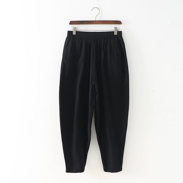 johnature summer solid color cotton linen new vintage elastic mid waist loose women ankle-length harem pants 200930, Black;white
johnature summer solid color cotton linen new vintage elastic mid waist loose women ankle-length harem pants 200930, Black;white