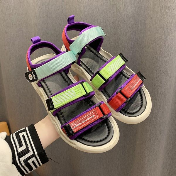 outdoor colorful velcro open toe shoes female fashion breathable casual flat sandals women summer lightweight beach sandals, Black
outdoor colorful velcro open toe shoes female fashion breathable casual flat sandals women summer lightweight beach sandals, Black