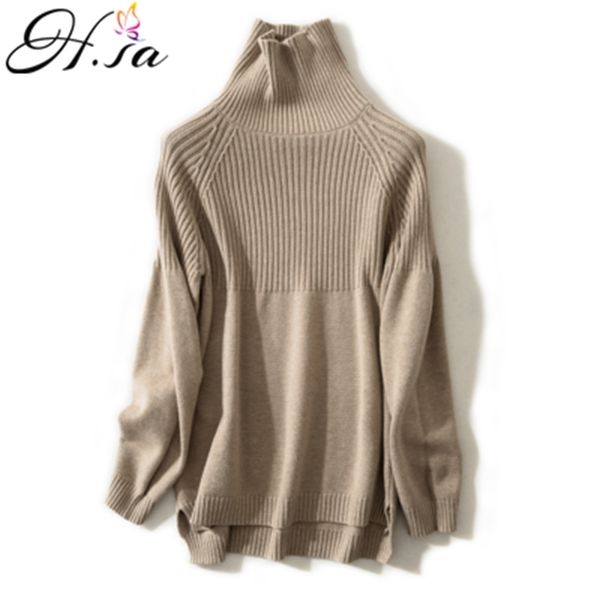 h.sa winter turtleneck sweater for women solid striped khaki jumpers black pullover and sweaters mujer cashmere jumper 210417, White;black 
h.sa winter turtleneck sweater for women solid striped khaki jumpers black pullover and sweaters mujer cashmere jumper 210417, White;black