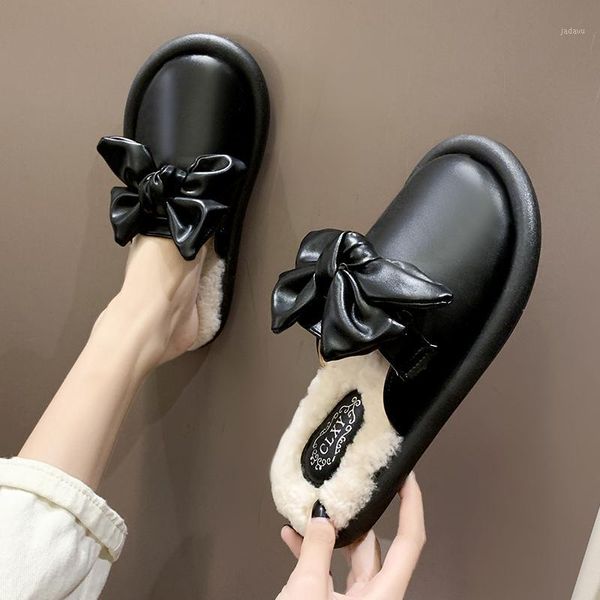 bow-knot fluffy slippers indoor shoes cotton pu leather fur slides cut-out buckle belt pantuflas cross band zapatos1, Black
bow-knot fluffy slippers indoor shoes cotton pu leather fur slides cut-out buckle belt pantuflas cross band zapatos1, Black