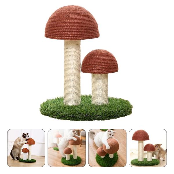 cat toys pet scratching post mushroom shape sisal board scratcher plaything