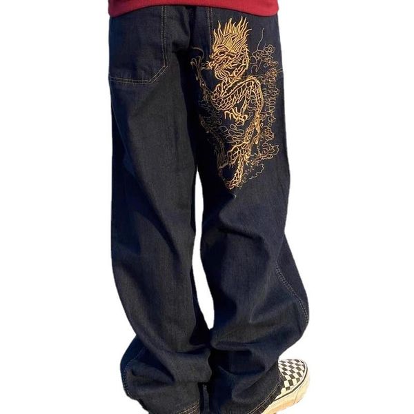 women's jeans retro street skateboarding dance loose chinese dragon embroidered high waist womens daddy mopping 2021, Blue
women's jeans retro street skateboarding dance loose chinese dragon embroidered high waist womens daddy mopping 2021, Blue
