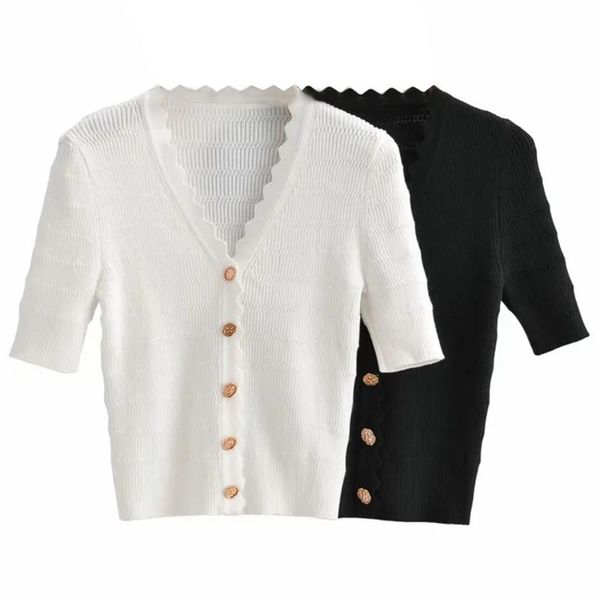 women's knits & tees 2021 summer women wave deep v-neck button stretch single breasted lady knit cardigan short sleeve sweater sweet cr, White
women's knits & tees 2021 summer women wave deep v-neck button stretch single breasted lady knit cardigan short sleeve sweater sweet cr, White