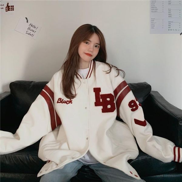 women's jackets jacket letter embroidery stripe coat japanese female students korean loose wild casual baseball uniform, Black;brown
women's jackets jacket letter embroidery stripe coat japanese female students korean loose wild casual baseball uniform, Black;brown