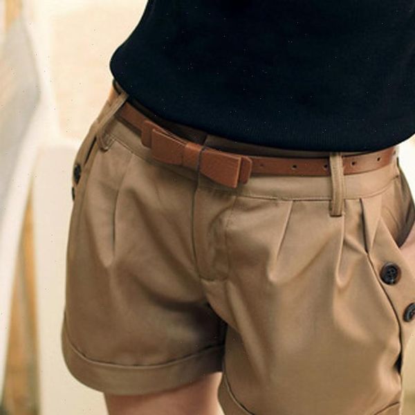 fashion summer england style casual women short without belt pockets, White;black
fashion summer england style casual women short without belt pockets, White;black