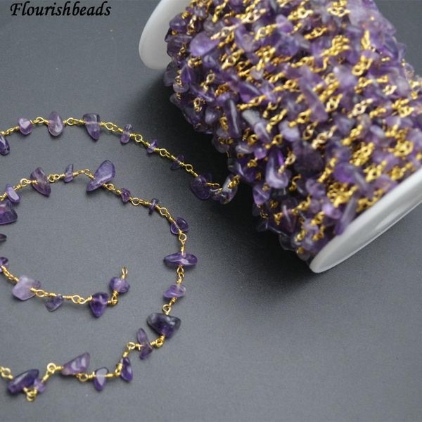 loose gemstones natural amethyst stone chips beads handmade anti-rust 18k gold wire wrapped linked necklace chains 10meters per lot, Black
loose gemstones natural amethyst stone chips beads handmade anti-rust 18k gold wire wrapped linked necklace chains 10meters per lot, Black