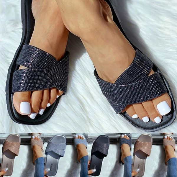 sandals 2021 summer women's plus size slippers sequins rhinestone flat open toe soft comfortable ladies1, Black
sandals 2021 summer women's plus size slippers sequins rhinestone flat open toe soft comfortable ladies1, Black