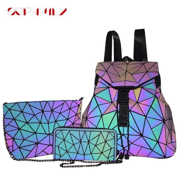 backpack women geometric shoulder bags 3 pcs set school bag for teenagers girls clutch purse luminous backpacks
backpack women geometric shoulder bags 3 pcs set school bag for teenagers girls clutch purse luminous backpacks
