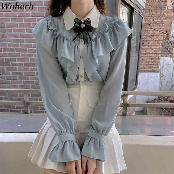 sweet bow ruffled shirt blouse women spring flared long sleeve elegant chiffon fashion office ladies blusas mujer 210519, White
sweet bow ruffled shirt blouse women spring flared long sleeve elegant chiffon fashion office ladies blusas mujer 210519, White