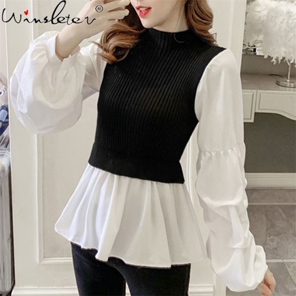 patchwork sweater women peplum ruffles lattern sleeve slim sweaters pullover preppy style spring autumn t00705a 210421, Black;white
patchwork sweater women peplum ruffles lattern sleeve slim sweaters pullover preppy style spring autumn t00705a 210421, Black;white
