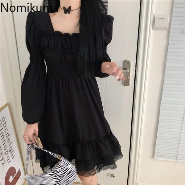 nomikuma lace patchwork black dress women square collar long sleeve a line dresses female slim waist vestidos mujer 3e020 casual, Black;gray
nomikuma lace patchwork black dress women square collar long sleeve a line dresses female slim waist vestidos mujer 3e020 casual, Black;gray
