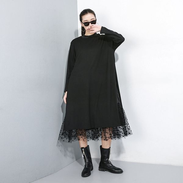 2021eam women black mesh dot split joint dress new stand collar long sleeve loose fit fashion tide spring autumn 2021 1b593, Black;gray
2021eam women black mesh dot split joint dress new stand collar long sleeve loose fit fashion tide spring autumn 2021 1b593, Black;gray