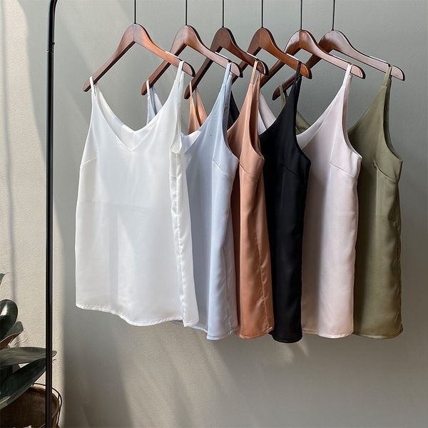 women's tanks & camis chic boho pure color satin material v-neck female summer white xmv3
women's tanks & camis chic boho pure color satin material v-neck female summer white xmv3
