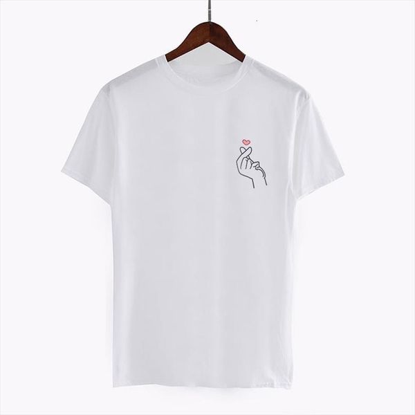 and womens kpop finger heart men t shirts print summer korean o neck short sleeve ulzzang tees harajuku fashion, White;black
and womens kpop finger heart men t shirts print summer korean o neck short sleeve ulzzang tees harajuku fashion, White;black