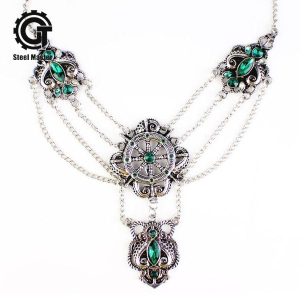 pendant necklaces dark emerald rudder personalized necklace steampunk vintage multi-level hollow long, Silver
pendant necklaces dark emerald rudder personalized necklace steampunk vintage multi-level hollow long, Silver