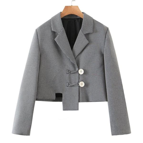 women's suits & blazers autumn winter office ladies blazer checkered vintage elegant loose long sleeve with pockets casual outerwear, White;black
women's suits & blazers autumn winter office ladies blazer checkered vintage elegant loose long sleeve with pockets casual outerwear, White;black