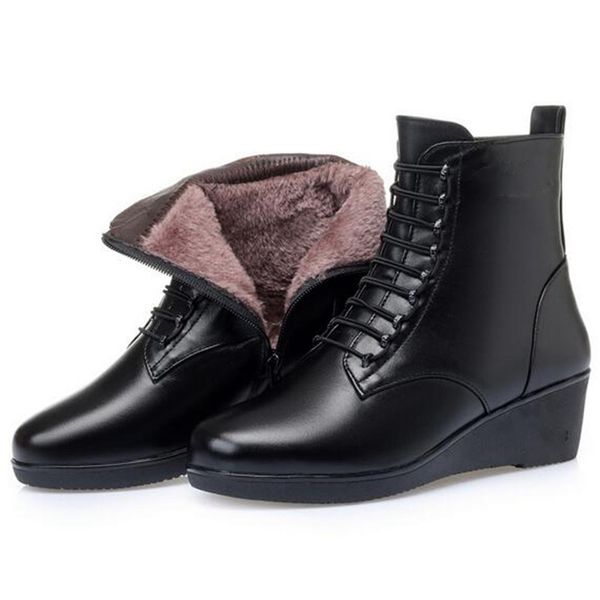 boots fashion cowhide leather black shoes women's large size non-slip wedges warm plush / wool winter snow1 hdzr
boots fashion cowhide leather black shoes women's large size non-slip wedges warm plush / wool winter snow1 hdzr