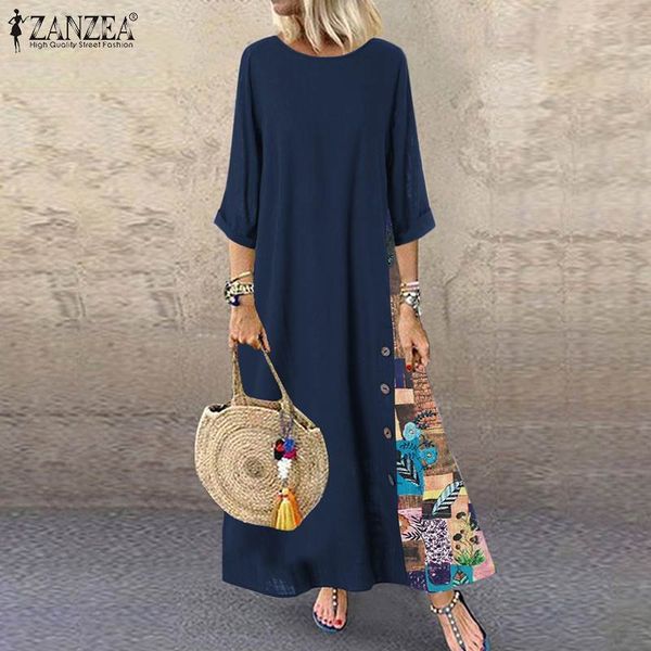 casual dresses 2021 vintage stiching maxi dress women's printed sundress cotton 3/4 sleeve party vestidos female floral robe plus, Black;gray
casual dresses 2021 vintage stiching maxi dress women's printed sundress cotton 3/4 sleeve party vestidos female floral robe plus, Black;gray