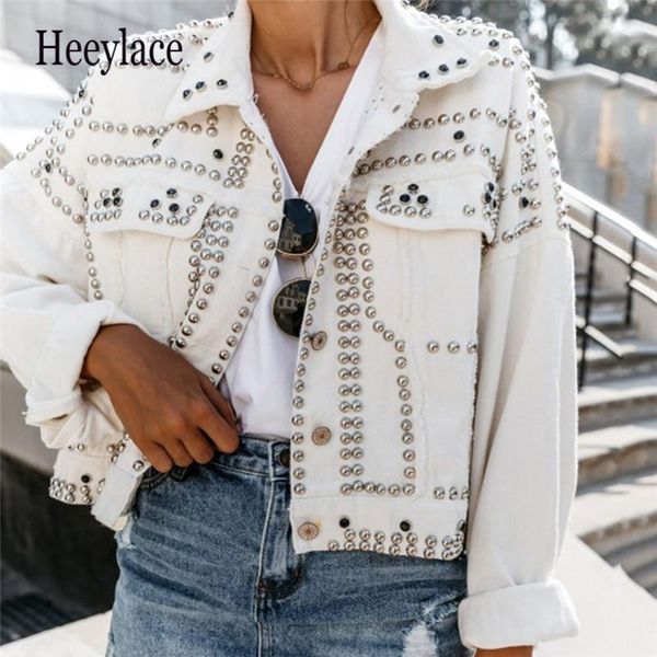 women's jackets 2021 women harajuku denim coat heavy hand beaded rivet short jeans spring lady casual loose single breasted top, Black;brown
women's jackets 2021 women harajuku denim coat heavy hand beaded rivet short jeans spring lady casual loose single breasted top, Black;brown